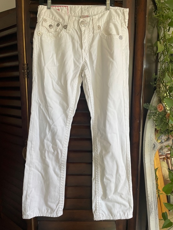 True Religion Denim - True Religion Ricky White Jeans 31 Silver Buttons 32 Inseam